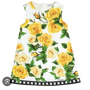 Dolce & Gabbana Kids Dress with Yellow Floral Print